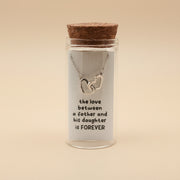 Forever 925 Sterling Silver Pendant With Chain Adjustable Length in Glass Bottle